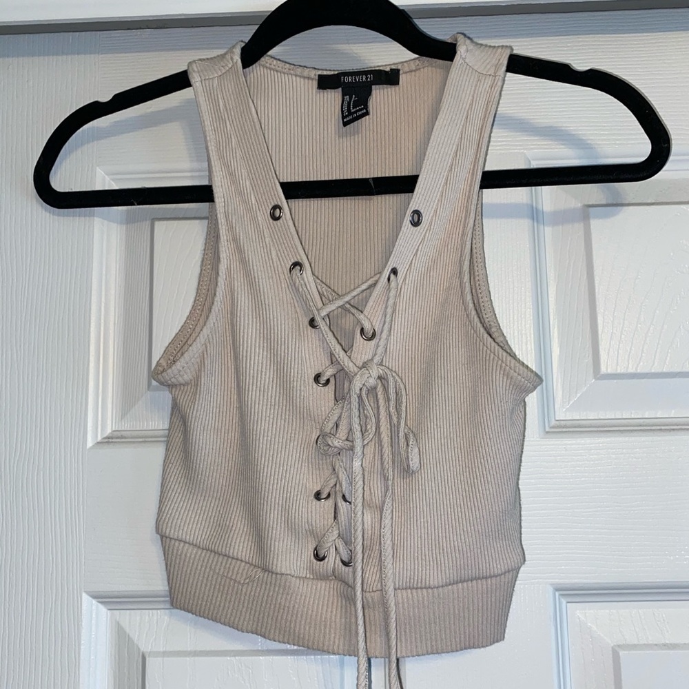 Lace up crop top